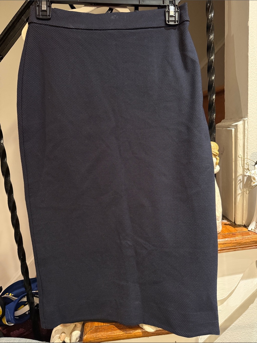 Banana Republic Navy Textured Pencil Skirt